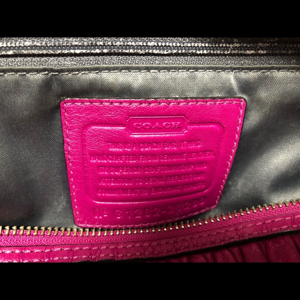 Coach Fuchsia Ruched Bag with Dust Bag - Picture 7 of 7